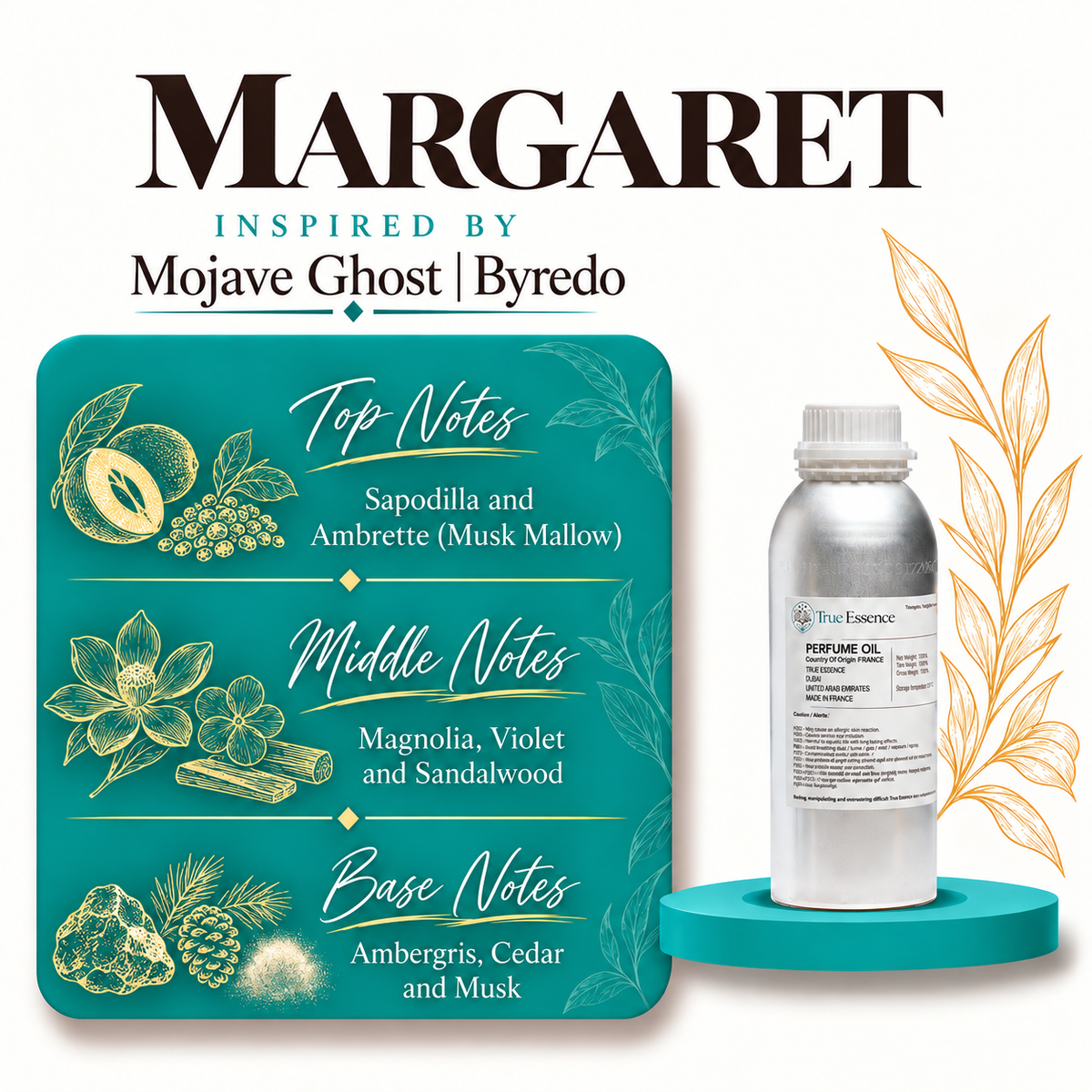 MARGARET Inspired By Mojave Ghost | Byredo | Medium Quality