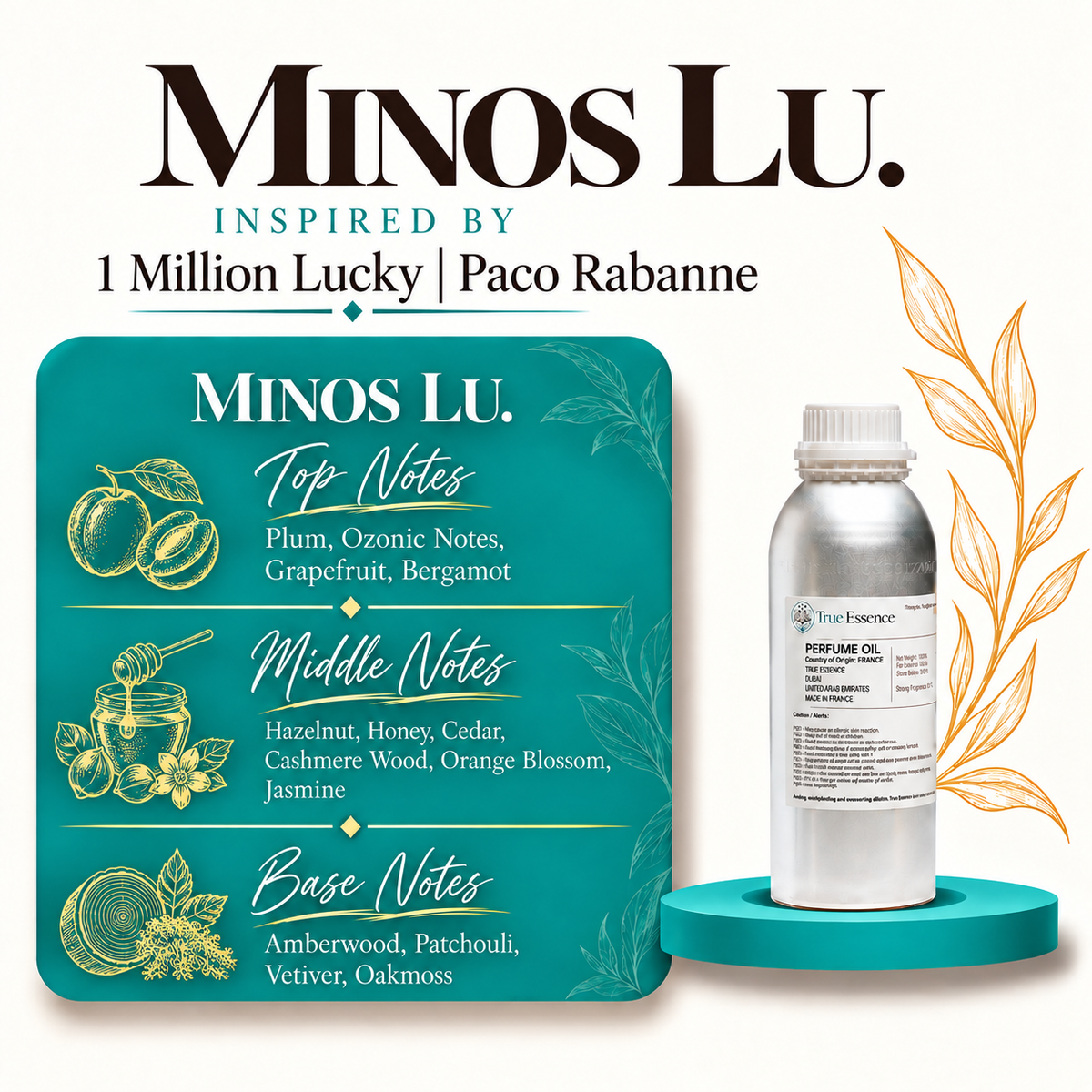 MINOS LU. Inspired by 1 Million Lucky  | Paco Rabanne | Medium Quality