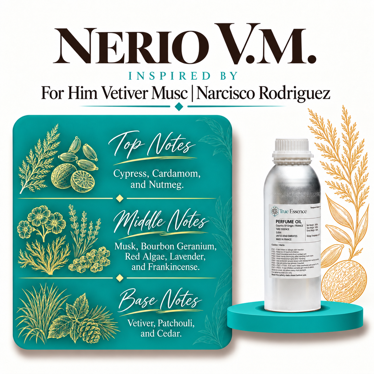 NERIO V.M. Inspired by  For Him Vetiver Musc | Narcisco Rodriguez | Medium Quality