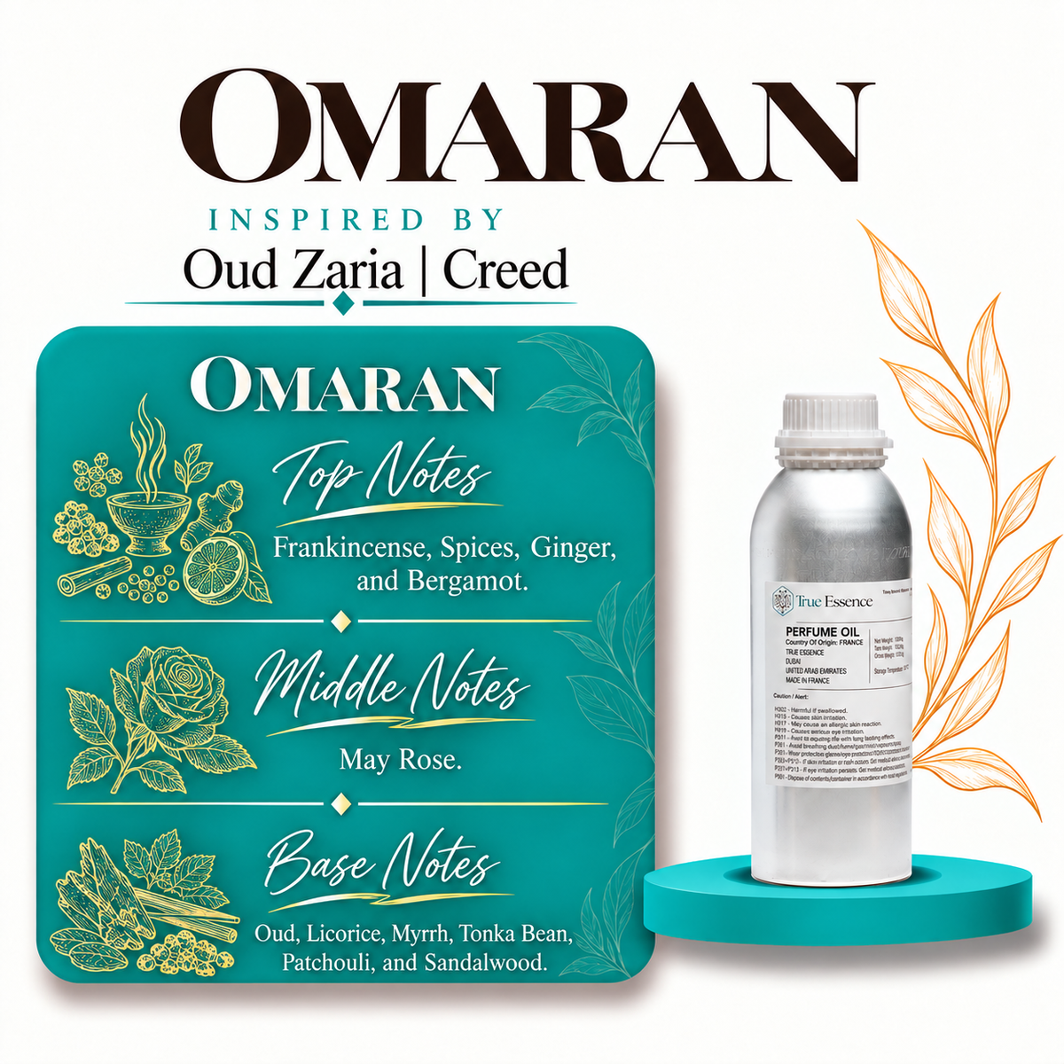 OMARAN Inspired by Oud Zarian | Creed | Medium Quality