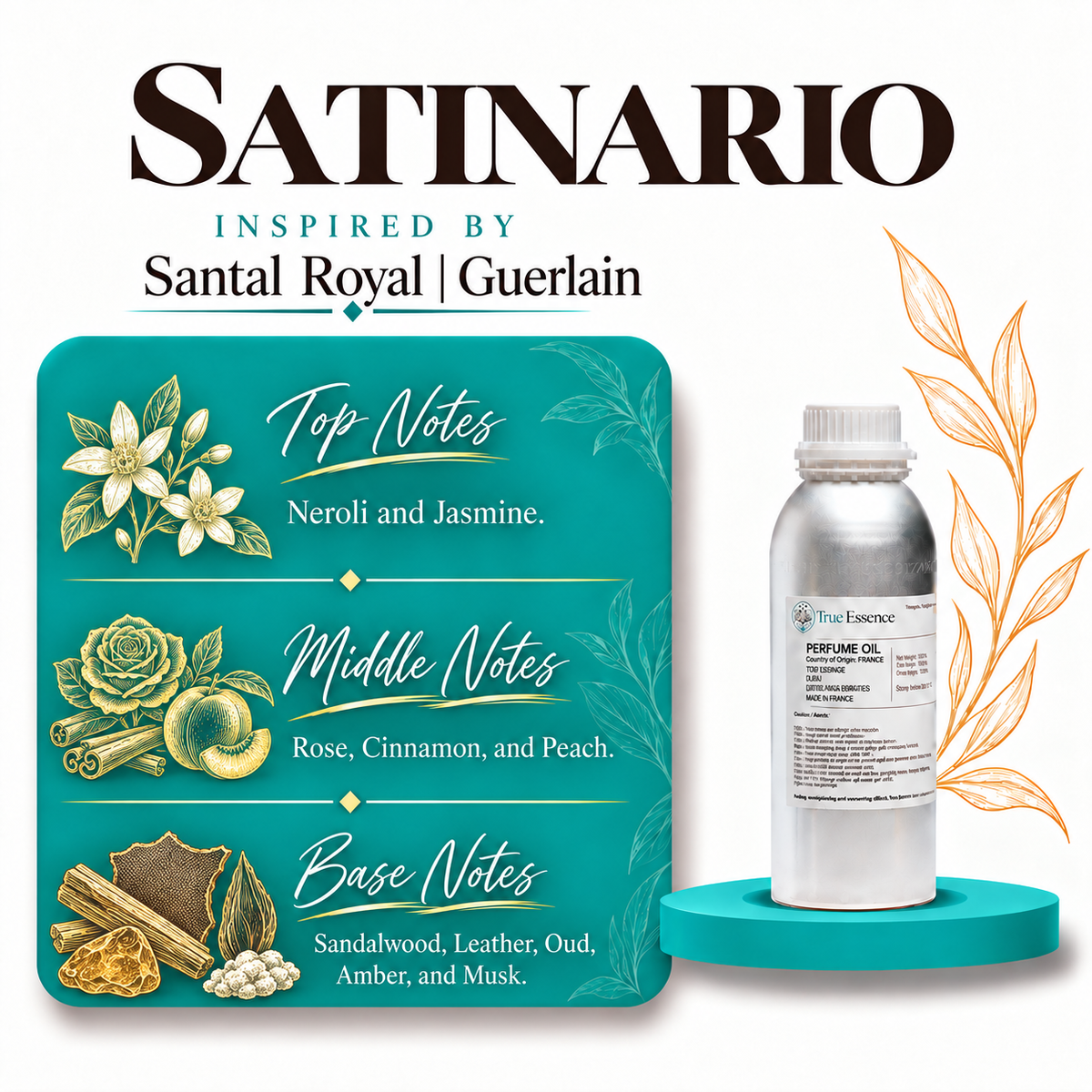 SATINARIO Inspired  by Santal Royal  | Guerlain | Medium Quality