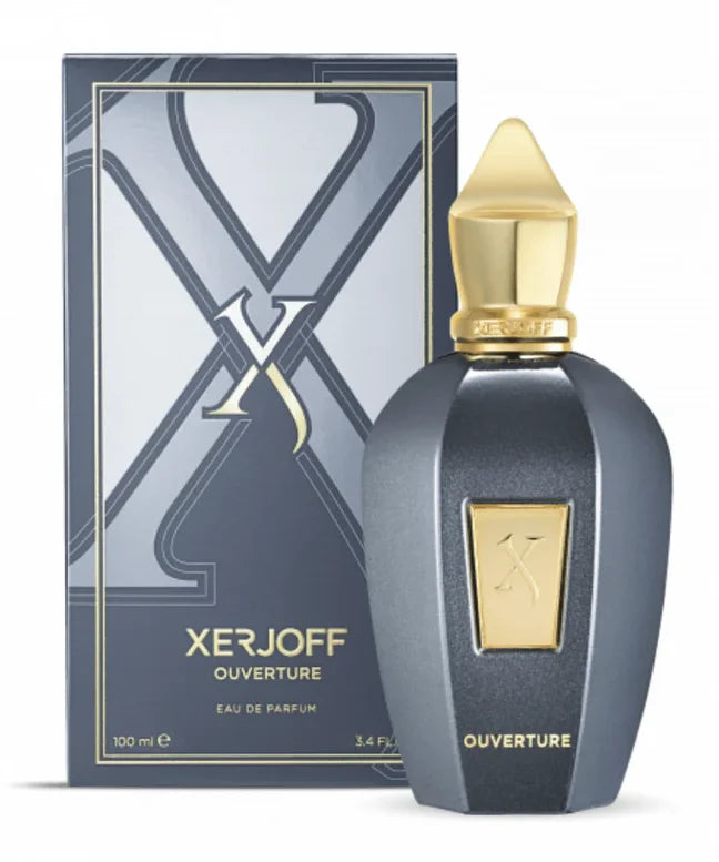 Xerjoff Ouverture perfume bottle and packaging on a white background