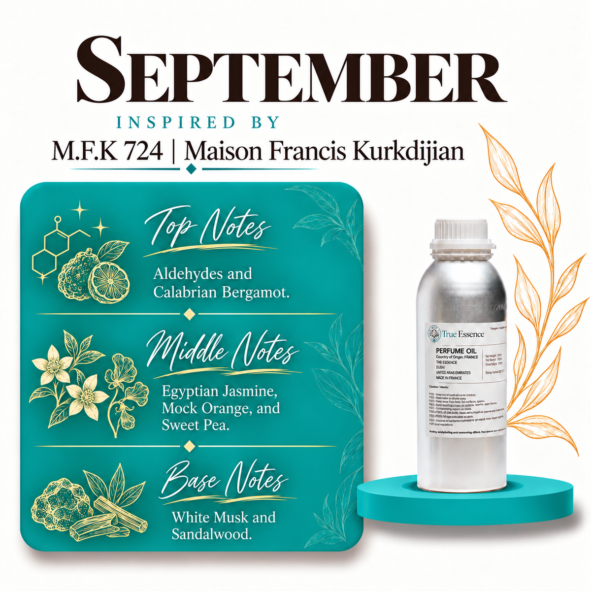 SEPTEMBER Inspired by M.F.K 724 | Maison Francis Kurkdijian | Medium Quality