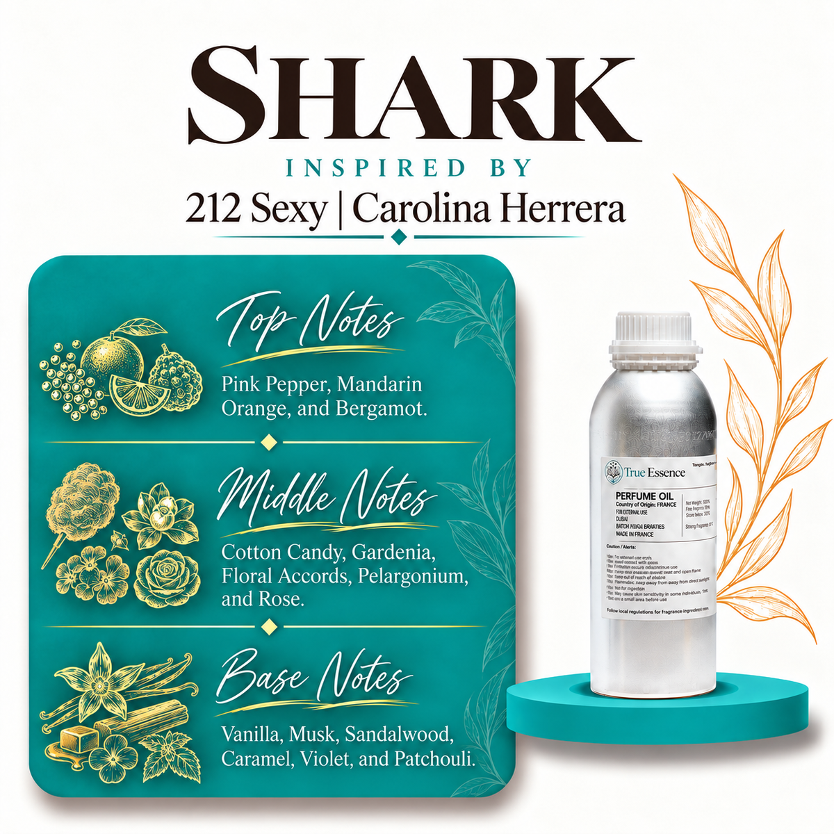SHARK Inspired by 212 Sexy | Carolina Herrera | Top Quality