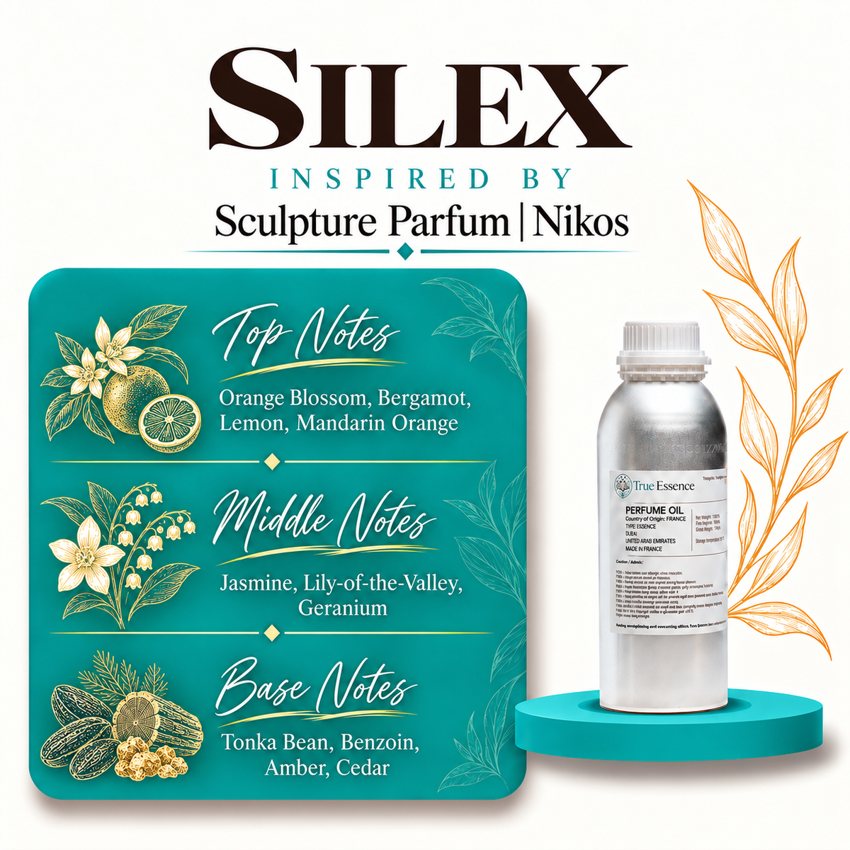 SILEX Inspired By Sculpture Parfum | Nikos | Medium Quality