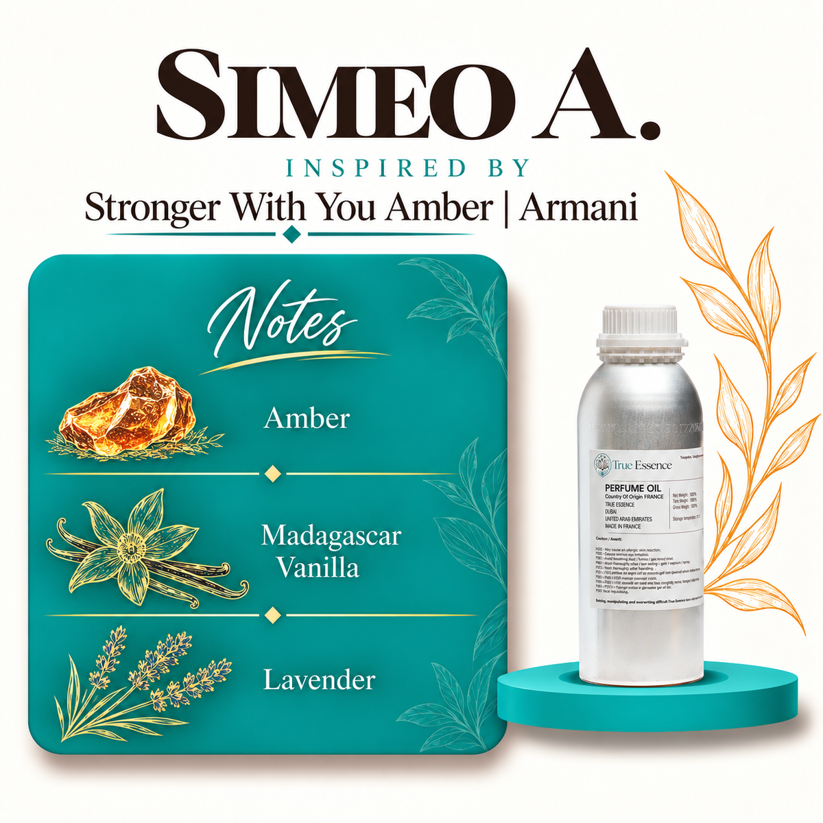 SIMEO A. Inspired By Stronger With You Amber | Armani | Top Quality
