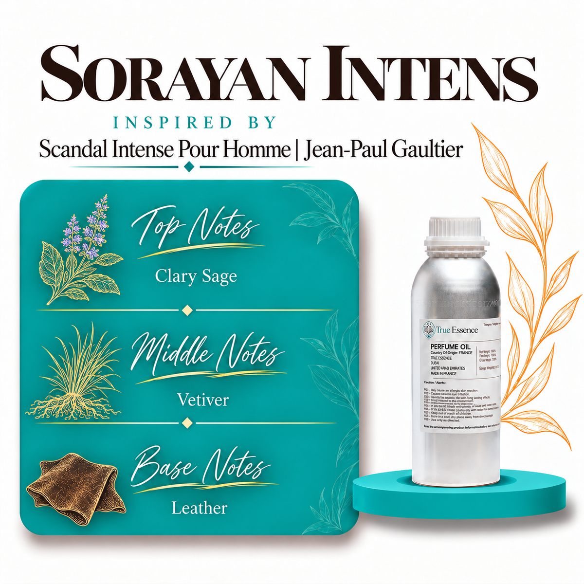 SORAYAN INTENS Inspired by Scandal Intense Pour Homme |Jean-Paul Gaultier | Medium Quality