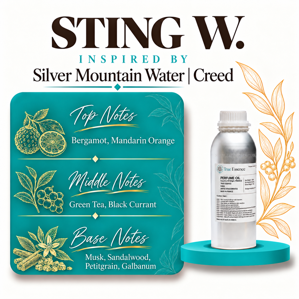 STING W. Inspired By Silver Mountain Water | Creed | Medium Quality