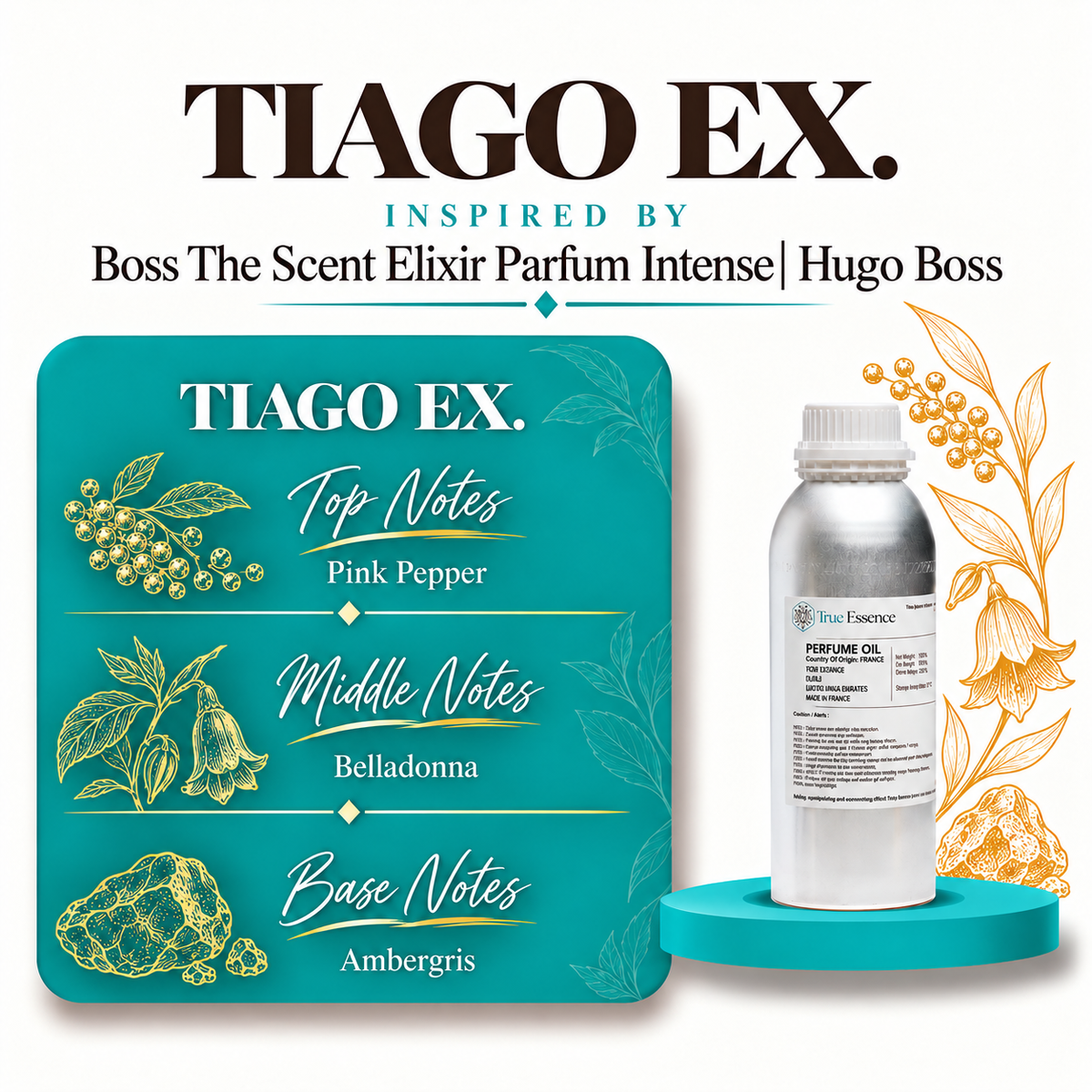 TIAGO EX. Inspired by Boss The Scent Elixir Parfum Intense| Hugo Boss | Top Quality