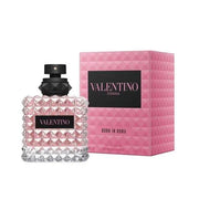 Valentino perfume bottle and packaging on a white background