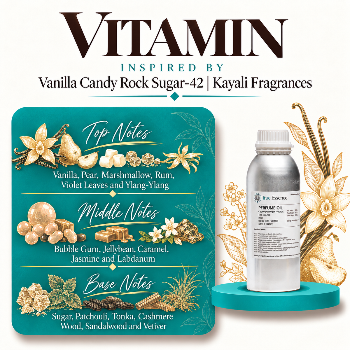 VITAMIN Inspired By Vanilla Candy Rock Sugar | 42 | Kayali Fragrances | Top Quality