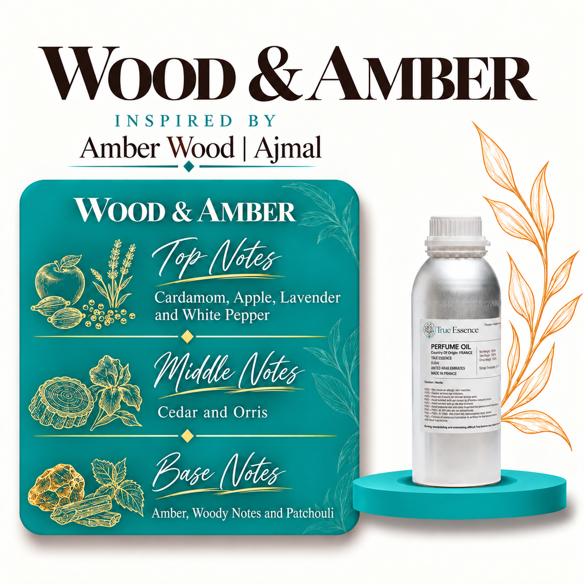 WOOD & AMBER Inspired By Amber Wood | Ajmal | Premium Quality