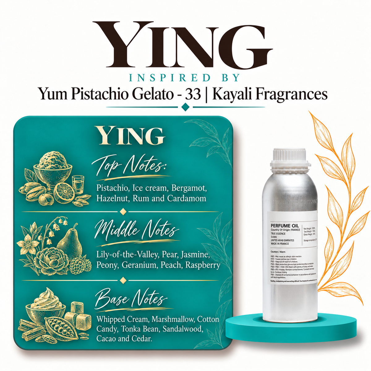 YING Inspired By Yum Pistachio Gelato | 33 | Kayali Fragrances | Top Quality