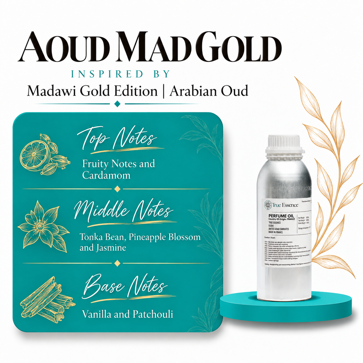 AOUD MAD GOLD Inspired By Madawi Gold Edition | Arabian Oud | Medium Quality