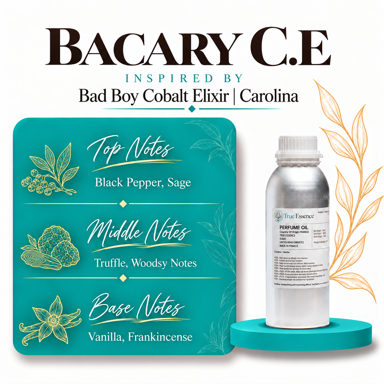 BACARY C.E Inspired By Bad Boy Cobalt Elixir | Carolina Herrera | Medium Quality