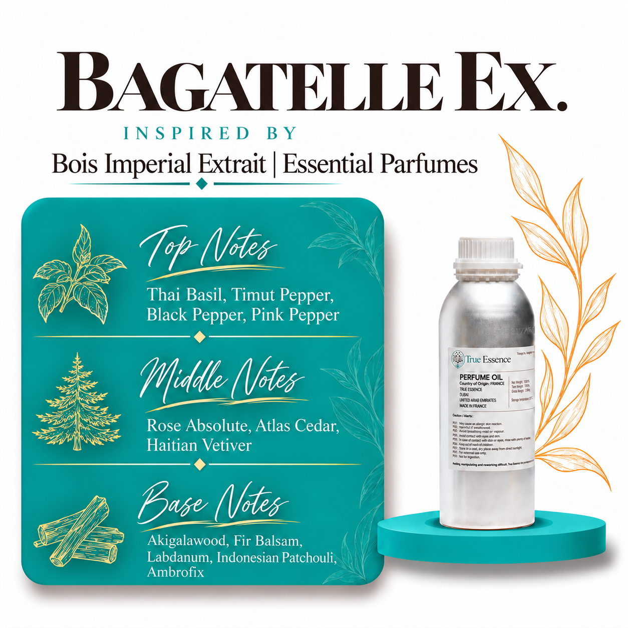 BAGATELLE EX. Inspired by Bois Imperial Extrait | Essential Parfumes | Top Quality
