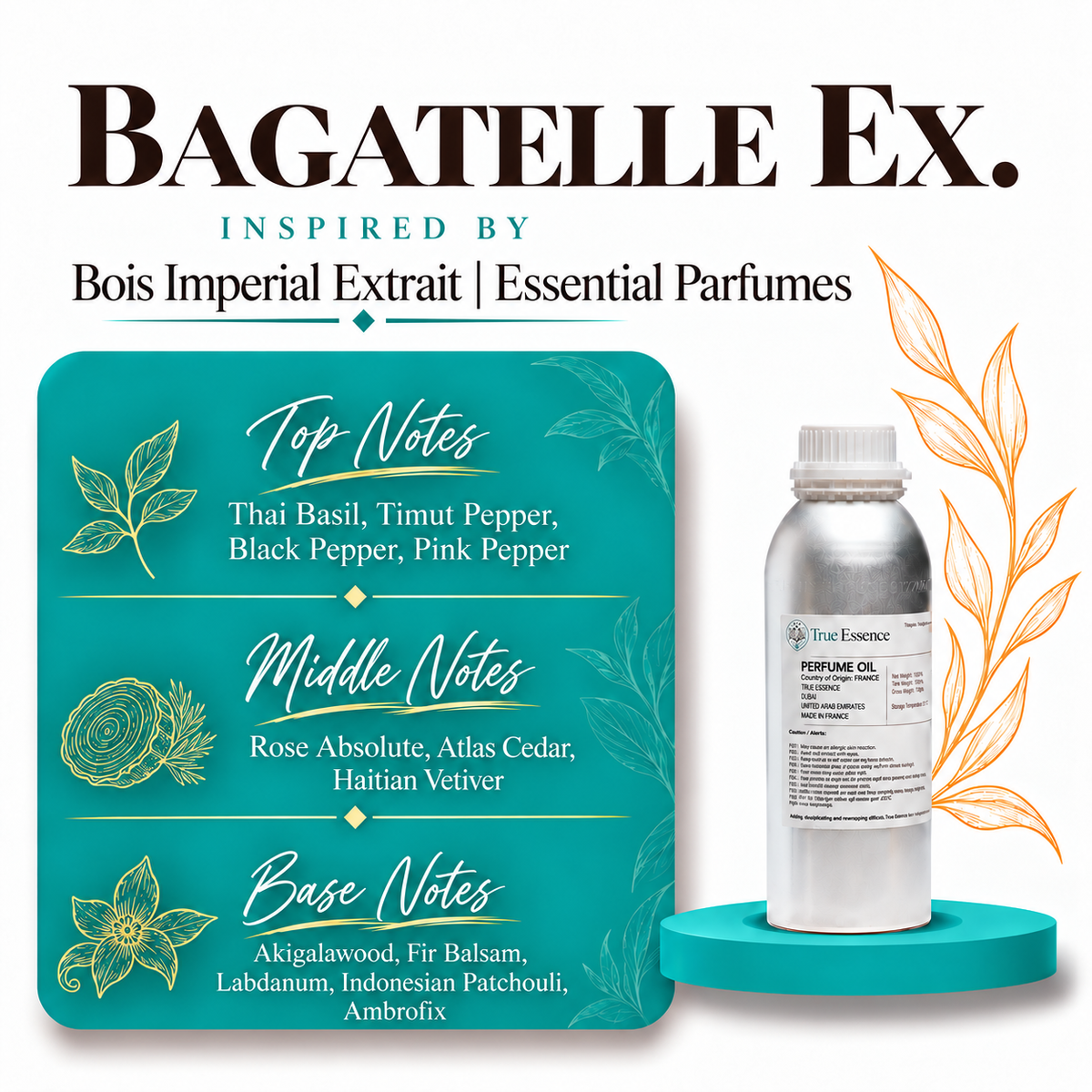 BAGATELLE EX. Inspired by Bois Imperial Extrait | Essential Parfumes | Medium Quality