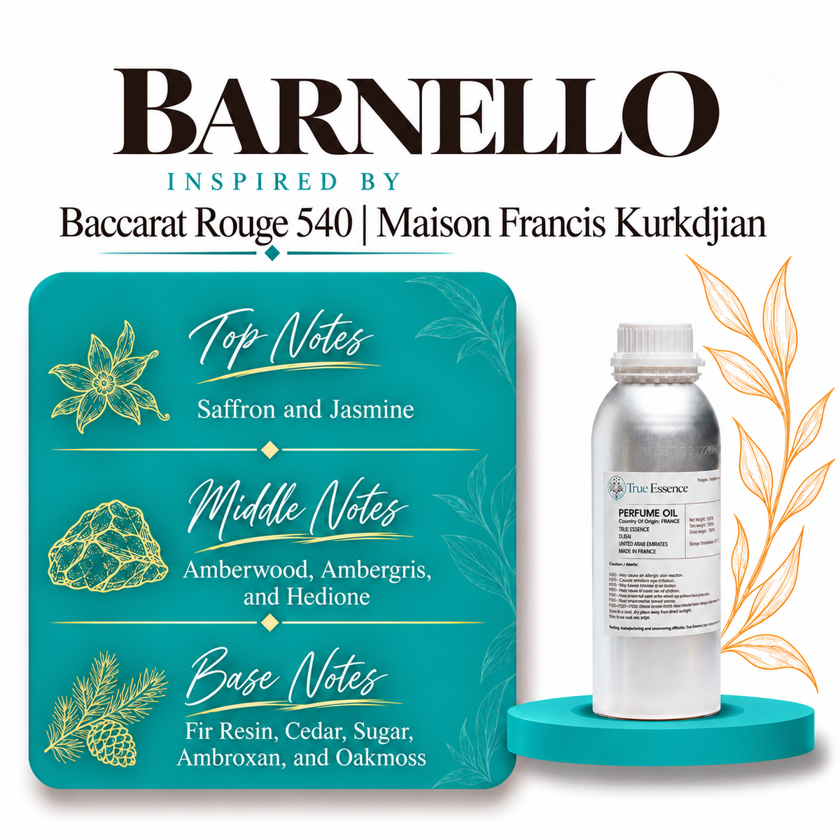 BARNELLO Inspired by Baccarat Rouge 540 | Maison Francis Kurkdijian | Medium Quality
