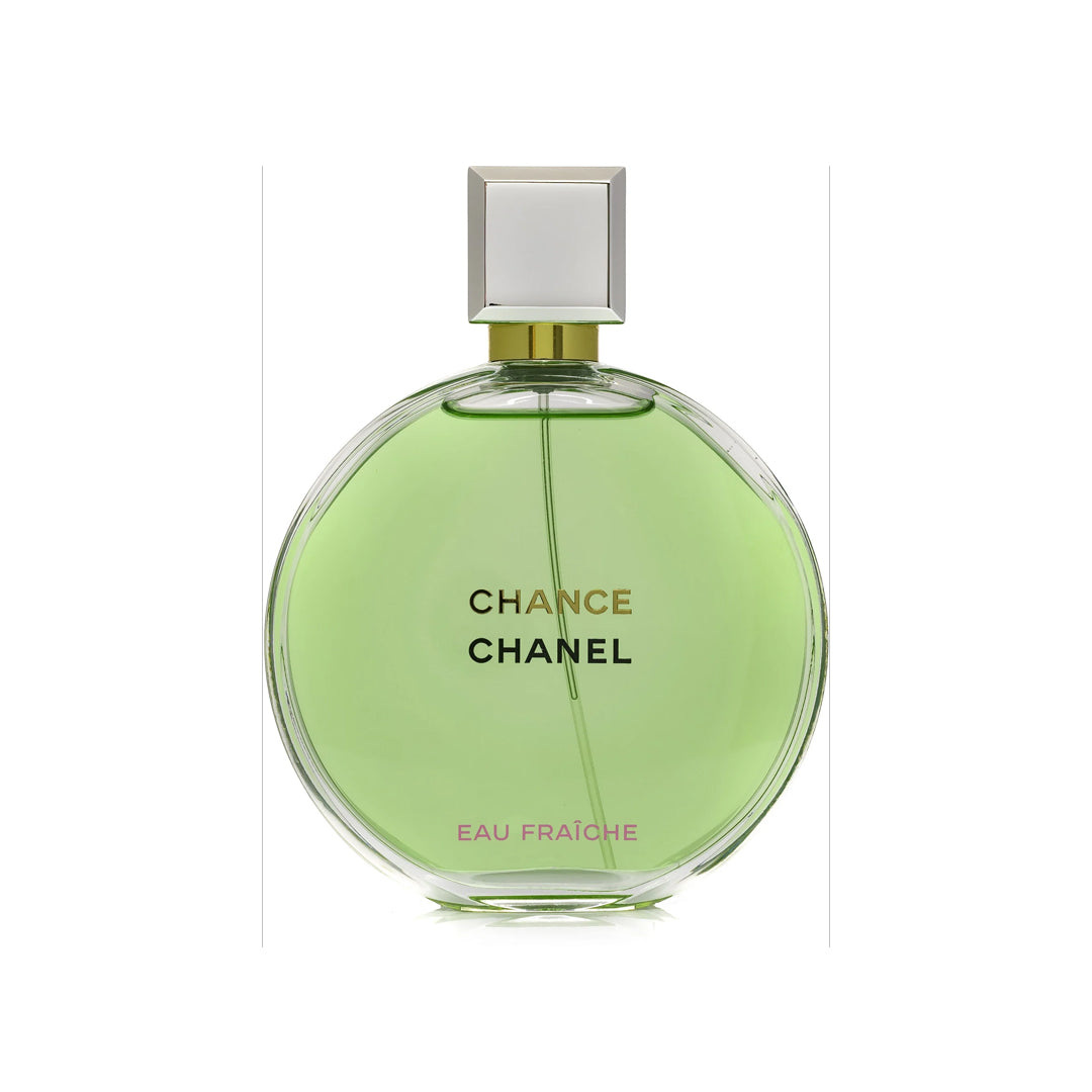Chanel Chance Eau Fraçèche perfume bottle on a white background