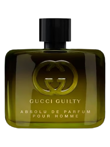 Gucci Guilty Absolu de Parfum pour Homme bottle on a black background