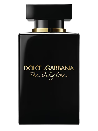 Black Dolce & Gabbana perfume bottle on a white background