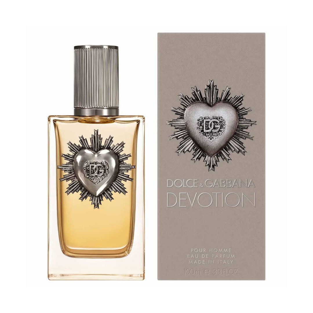 Dolce & Gabbana Devotion perfume bottle and packaging on a white background