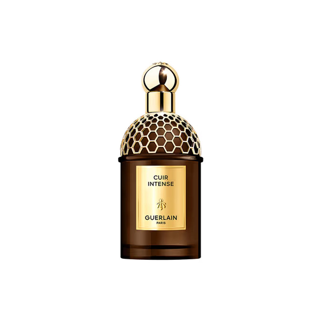 Guerlain Cuir Intense perfume bottle on a white background
