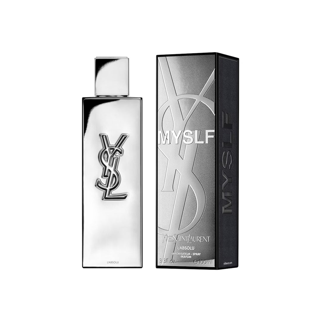 YSL perfume bottle and packaging on a white background
